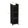 Lyngins 4-Tier Storage Cabinet with Glass Door,Bathroom Cabinet for Living Room,Bathroom - 3 of 4