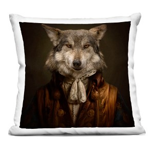 Stupell Industries Wolf Of High Society Indoor Decorative Throw Pillow, 18 x 18 - 1 of 3
