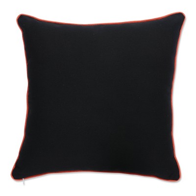 Black Halloween Pumpkin Embroidered Cotton Throw Pillow Cover
