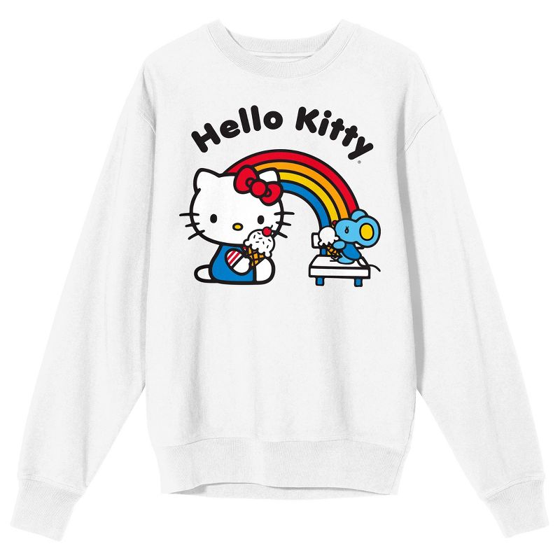 Hello Kitty Ice Cream Party Juniors White Long Sleeve Shirt, 1 of 6
