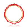 Guili 14K Gold Plated Slim Bamboo Stacking Ring with White Evil Eye Enamel – A Chic & Protective Piece for Kids & Teens in Blue or Red, Sizes 3-7. - 2 of 3