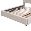 PAGED Upholstered Bed Queen Size Simple Modern Wooden Bed Frame with Twin XL Trundle, Storage Drawers and Headboard for Bedroom - 4 of 4
