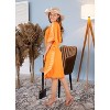 HAPPY BAY Women's Mini Boho Short Caftan Dress 2X-3X Tangerine Paisley - 3 of 4