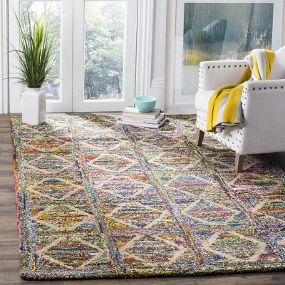 Handmade Multicolor Wool and Cotton Tufted Area Rug