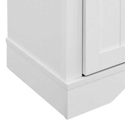 Rustic 47" White Wood Bar Cabinet with Marbling Countertop & Barn Doors