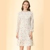Allegra K Women's Floral Long Sleeve Printed Elastic Waist Ruffle Hem Knee Length Dress - 2 of 4