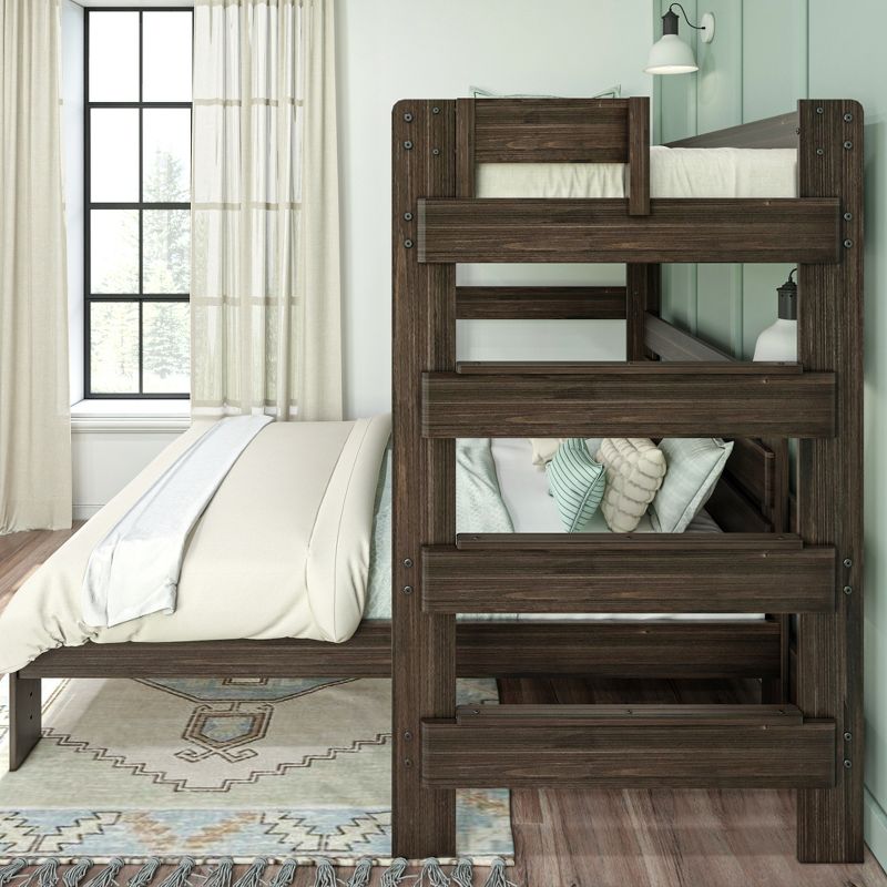 Max & Lily Farmhouse Twin over Queen L-Shaped Bunk Bed, 4 of 6