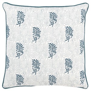 20"x20" Oversize Leaves Square Throw Pillow Cover - Rizzy Home - 1 of 4