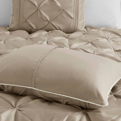 King Taupe Polyester 7-Piece Tufted Comforter Set