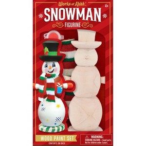 Works of Ahhh Holiday Craft Set - Snowman Wood Paint Set : Target