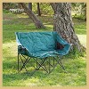 Arrowhead Outdoor Portable Folding Double Duo Camping Chair Loveseat Couch w/ 2 Cup & Wine Glass Holder, Supports up to 500lbs (Forest Green) - 2 of 4