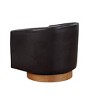 Okak Modern Faux Leather 360° Swivel Chair Accent Chair with Soft Cushion Barrel Sofa Chair with Wood Base for Lounge Bedroom - 4 of 4