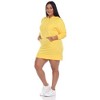 Women's Plus Size Hoodie Sweatshirt Dress - White Mark - 3 of 4
