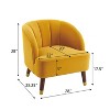 CAVINAS Velvet Fabric Accent Chair with Mid-Height Backrest,Modern Upholstered Barrel Living Room Chairs,Reading Chairs for Living Room - 3 of 4
