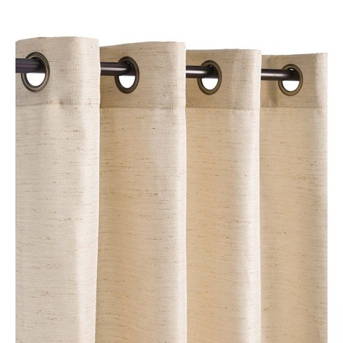 Grasscloth Outdoor Curtain Panel with Grommet Top, 110"W x 84"L - image 1 of 2