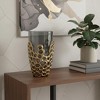 HomeRoots 11" Black And Gold Glass And Aluminum Geo Circles Table Vase - 2 of 4