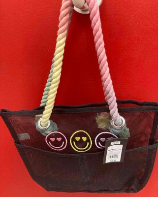 Kids Smile Letter Graphic Solid Mesh Bucket Bag