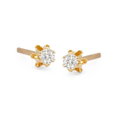 Ross-Simons Child's Diamond Accent Stud Earrings in 14kt Yellow Gold