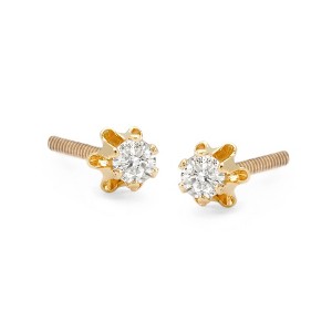 Ross-Simons Child's Diamond Accent Stud Earrings in 14kt Yellow Gold - 1 of 4