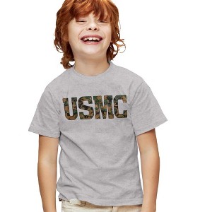 Boys' Short Sleeve Us Marine Corps Usmc Camo Fill T-Shirt - 1 of 4