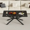 Lyngins 39.37" Rectangular Coffee Table with Tempered Glass Top & Metal Legs, 220lbs Capacity, Adjustable Feet, Ideal Center Table & Living Room Table - 2 of 4