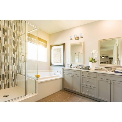 Cassie Brass 3-Light Cylinder Bath Sconce with Clear Glass Shade