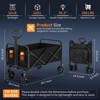 Collapsible Wagon Cart, Foldable Utility Wagon for Transporting Gifts, All-Terrain Wheels, Adjustable Handle, Drink Holders, Beach, Camping - 2 of 4