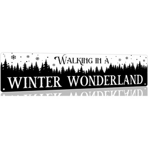 Lomsoe Walking in a Winter Wonderland Metal Tin Sign Christmas Plaque Sign Vintage Wall Decoration Wall Art Sign 4x16 Inch Christmas Gift - 1 of 4