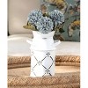 Slickblue Galvanized Milk Can, Vintage Style Vase, White Painted Finish, Fleur De Lis Embossed Pattern, Small/Large - 2 of 3