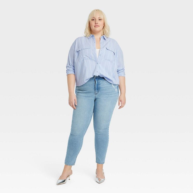 Women's Long Sleeve Utility Button-Down Shirt - Ava & Viv™, 3 of 4