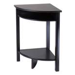Liso Corner Table, Cube Storage and Shelf - Dark Espresso - Winsome