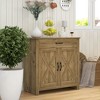 Okak Barn Door Style Buffet Cabinet with Storage for Living Room 34.5" Farmhouse Kitchen Sideboard Cabinet with Adjustable Shelf - 2 of 4