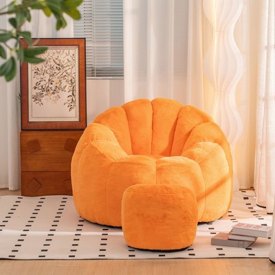 CAVINAS Giant Bean Bag Chair with Ottoman Oversized Sofa Couch Comfy Floor Sofa for Adults and Kids for Gaming, Reading