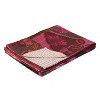 HomeRoots 50" X 70" Pink And Red Floral Cotton Quilted Kantha Throw Blanket with Embroidery - 3 of 4
