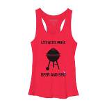 Women's Design By Humans July 4th Life Needs More BBQ By TeeShirtMadness Racerback Tank Top
