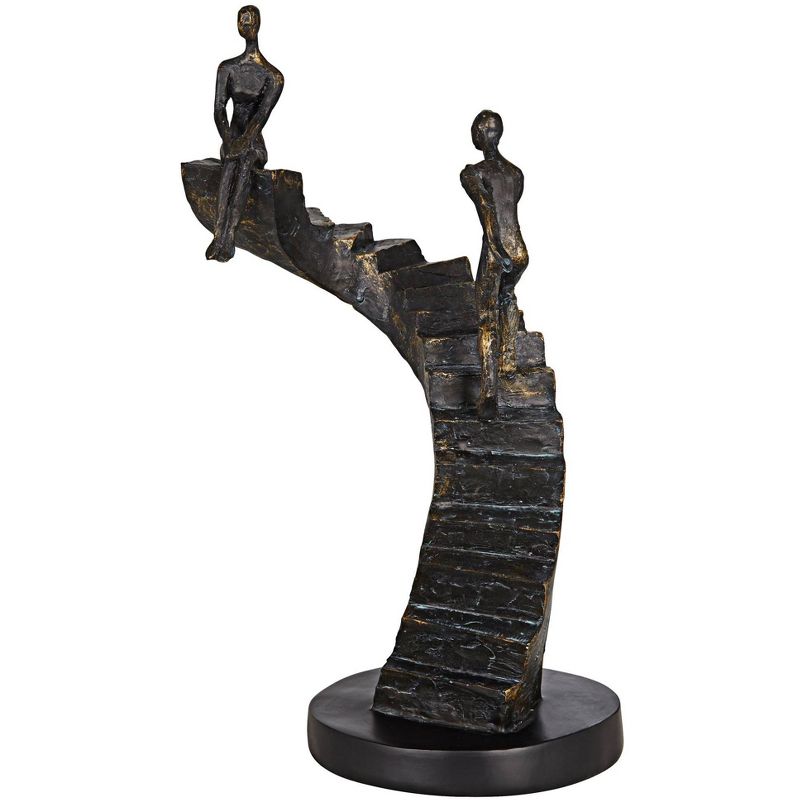 Kensington Hill Climbing Stairs 13 3/4"H Sculpture With Black Round Riser, 3 of 6