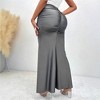 Women's High Waist Pleated Maxi Skirt - Stretchy Elastic Waist Fish Tail Maxi Skirt for Formal & Party - 4 of 4