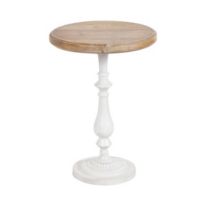 Kate and Laurel Wixley Wood and Metal Side Table, 18x18x25, White - 1 of 4