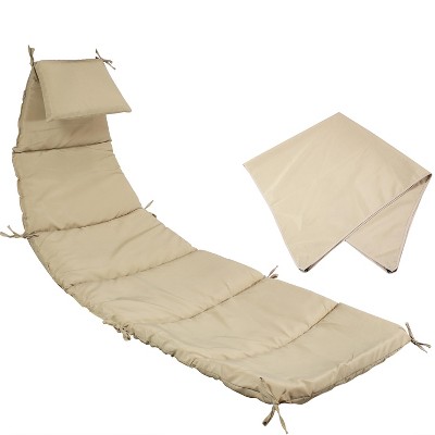 Sunnydaze Replacement Cushion and Umbrella Fabric for Outdoor Hanging Lounge Chair, Beige