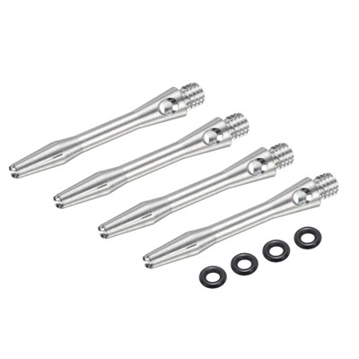 Unique Bargains 2BA Thread Aluminum Dart Shafts with Rubber Rings for Steel Tip 4 Pcs