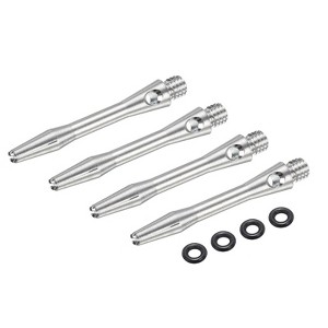 Unique Bargains 2BA Thread Aluminum Dart Shafts with Rubber Rings for Steel Tip 4 Pcs - 1 of 4