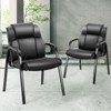 JIONJOY Office Guest Chair Faux Leather Executive No Wheels Set of 4| Black - 2 of 4