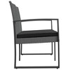 vidaXL 2-Seater Patio Bench with Cushion, Dark Gray PP Rattan - 4 of 4
