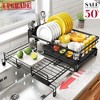 Sevobal Utility Storage Shelves, Multifunctional Dish Drying Rack with Drainboard, 2-Tier Dish Racks for Kitchen Counter, Black, 21.7"*16.4"*6.7" - 2 of 4