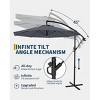10ft Offset Patio Umbrella, Cantilever Umbrella with Easy Lift & Tilt Adjustment, 8 Ribs Sun umbrella UV Protection for Backyard, Pool, Garden - 3 of 4