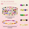 Turandoss 5PCS Gold Heart Initial Bracelets for Women Girls - Colorful Boho Stretch Beaded Bracelet Set for Kids, Birthday Gifts for Girl Age 6 -14 - 2 of 4