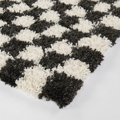 Charcoal and Off-White Rectangular Shag Rug 8' x 10'