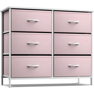 Sorbus 6 Drawers Dresser- Storage Unit with Steel Frame, Wood Top, Fabric Bins - for Bedroom, Closet, Office and more