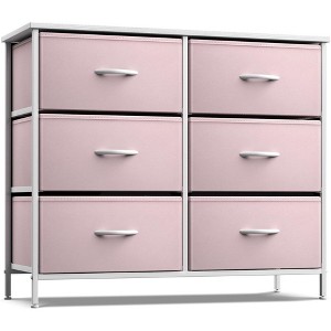 Sorbus 6 Drawers Dresser- Storage Unit with Steel Frame, Wood Top, Fabric Bins - for Bedroom, Closet, Office and more - 1 of 4