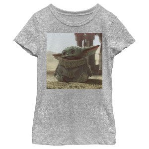 Girl's Star Wars The Mandalorian The Child Square Frame T-Shirt - 1 of 4